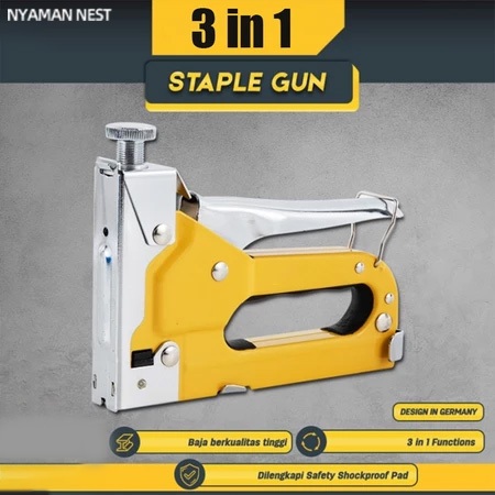 

Baru Staple Gun/Staples Tembak 3 in 1 Chromium molybdenum Bisa 3 Jenis Staples/Senjata Kelas Industri/Alat Perkakas COD