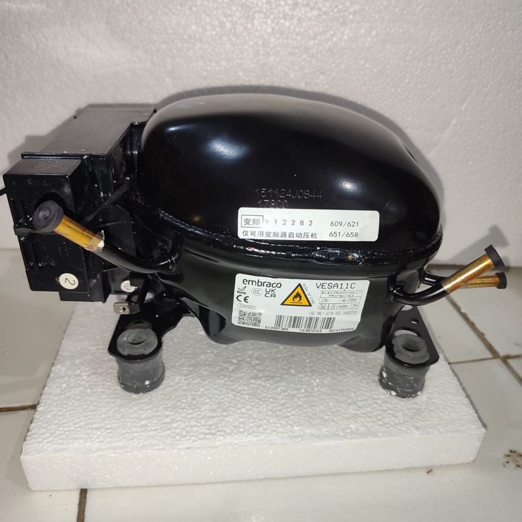 KOMPRESOR EMBRACO VESA11C KOMPRESOR KULKAS INVERTER ORIGINAL AQUA