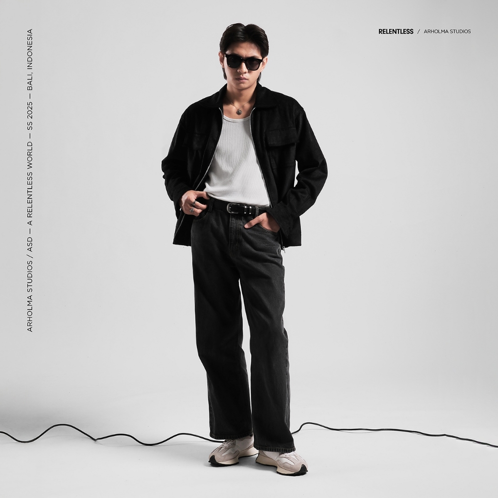 Arholma Studios - Corduroy Zip Jacket 'Hiraeth' Black