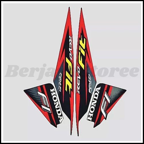 Sticker Striping Revo Fit 2020 Hitam Lis Merah List Motor Revo fit 2020 New