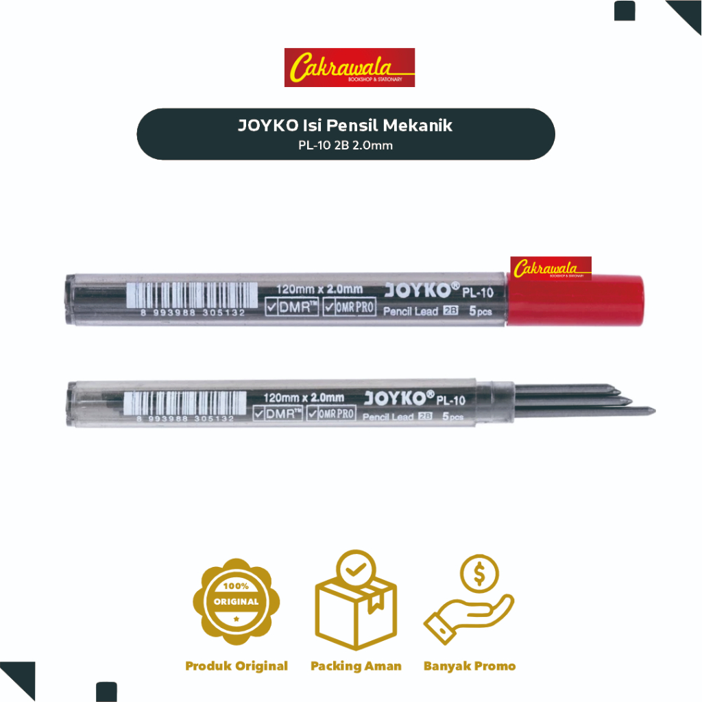 

JOYKO Isi Pensil Mekanik PL-10 2B 2.0mm | Refill Joyko PL10 | Lead Pencil 2B Tebal Sketsa & Teknik