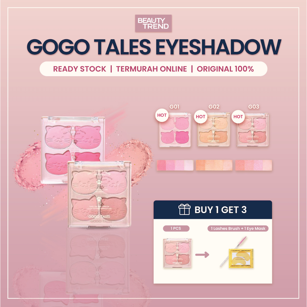 [READY ORI] Gogo Tales Eyeshadow Gogo Tales 4 Color Eyeshadow Palette Gogo Tales Blush Palette GT772