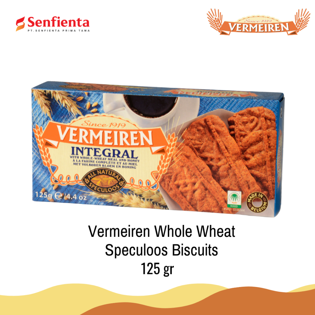 

Vermeiren Whole Wheat Speculoos Biscuits 125gr | Speculoos Biskuit | Biskuit Gandum