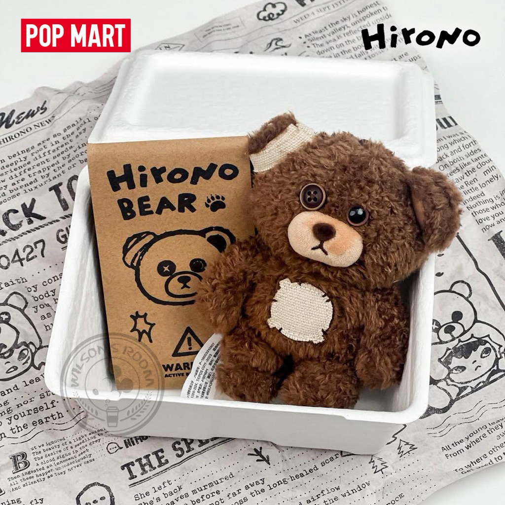 POP MART Hirono Bear Plush Pendant Keychain Exclusive Shanghai Pop-Up Store Boneka Beruang Tedy Bear