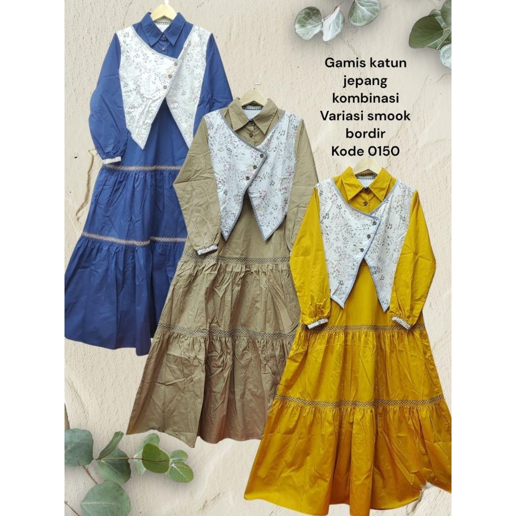 gamis katun jepang vest import