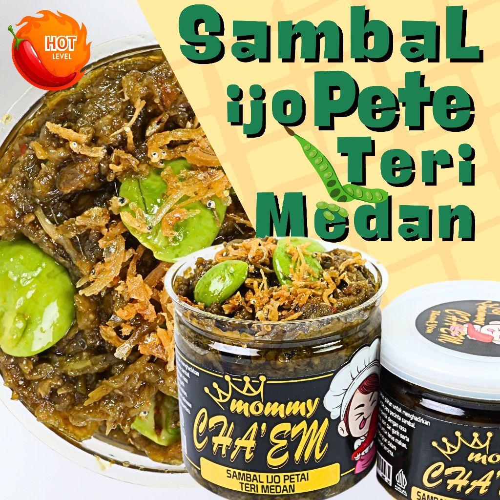 

Sambal Ijo Pete Teri Medan Sambel Cabe Cabai Hijau Pete Ikan Teri Medan Halal Praktis / Berat 130gram / 200gr / 1kg Sambal Mommy Cha'em