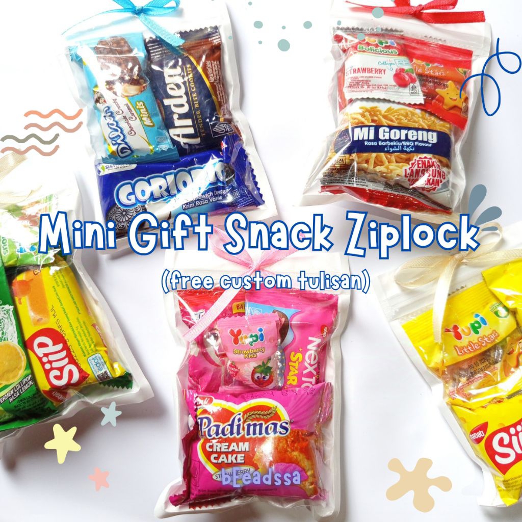 

(FREE CUSTOM TULISAN) Mini Gift Ziplock Isi 3Pcs Snack Mini Gift Hampers Snack Ulang Tahun Snack Freebies Snack Custom Mini Gift Lucu Mini gift Graduation by Beadssa
