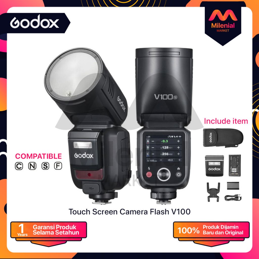 Godox V100 Round Head Flash V-100 Godox Flash V100