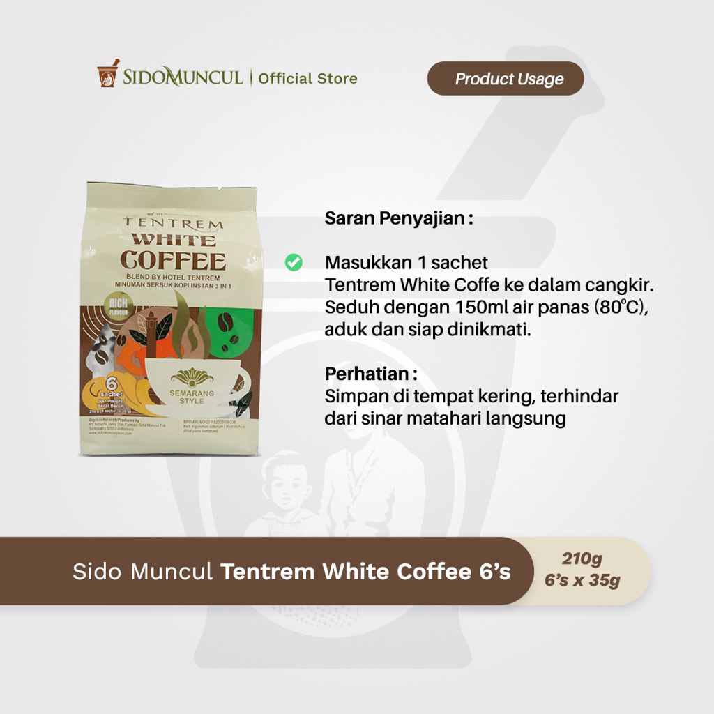 

WHITE COFFEE TENTREM SIDOMUNCUL ISI 5 SACHET