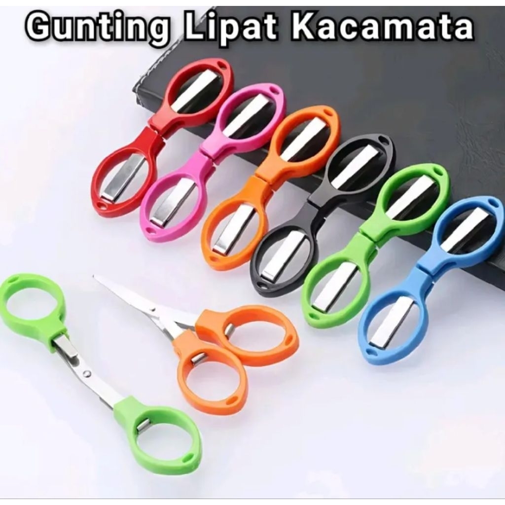 

Gunting Lipat Portable Gunting Lipat Mini Travel Bentuk Kacamata Serbaguna 1PCS