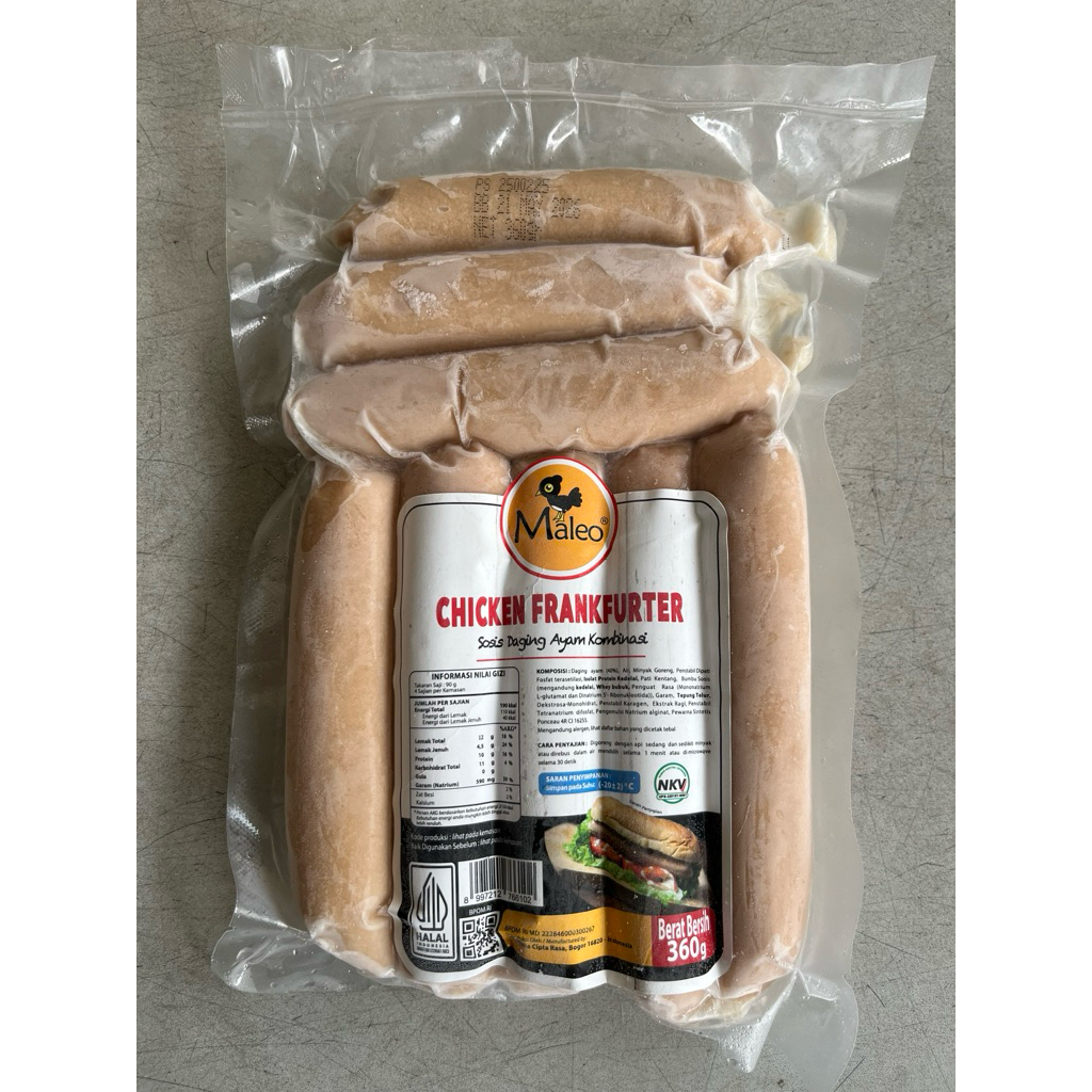 

Sosis Maleo Chicken Frankfurter 360 gr isi 8