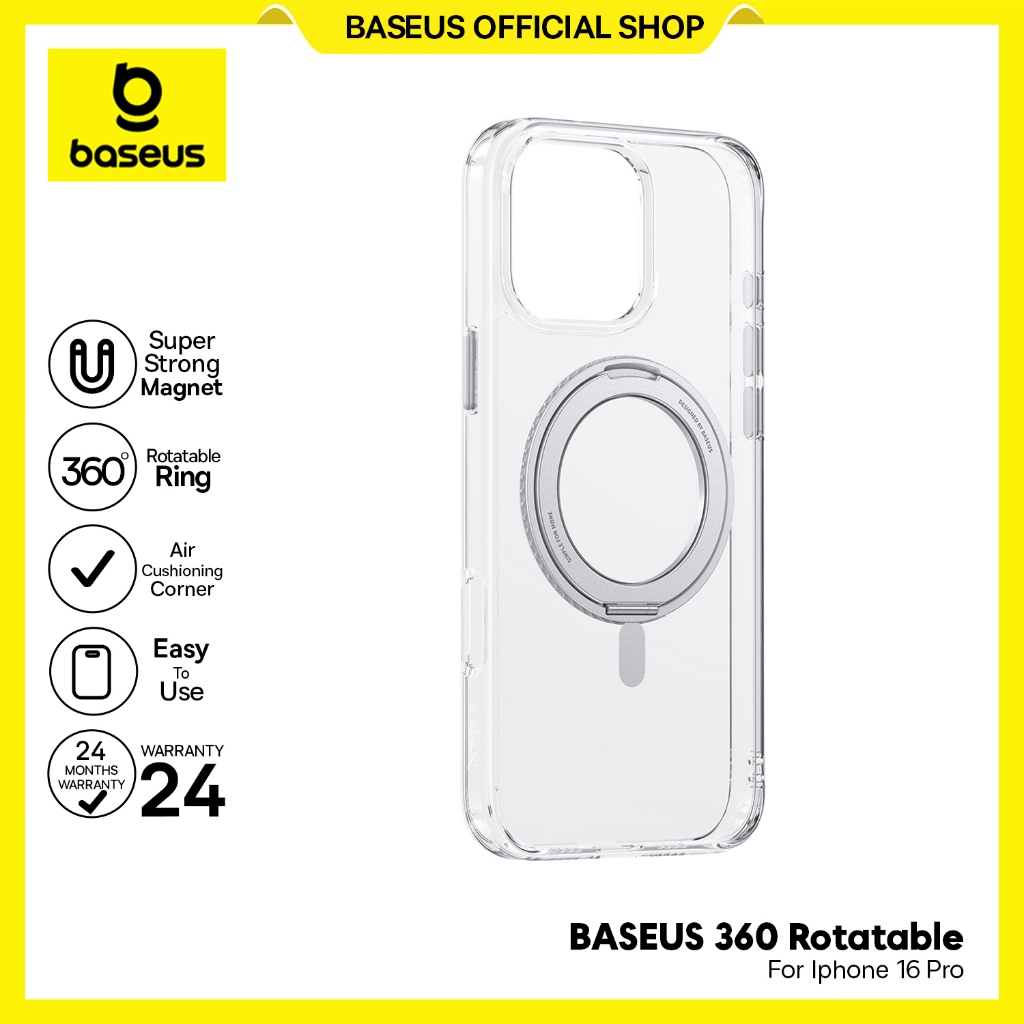 Baseus SkyRing Series 360° Magnetic Phone Case with Stand for iP 16