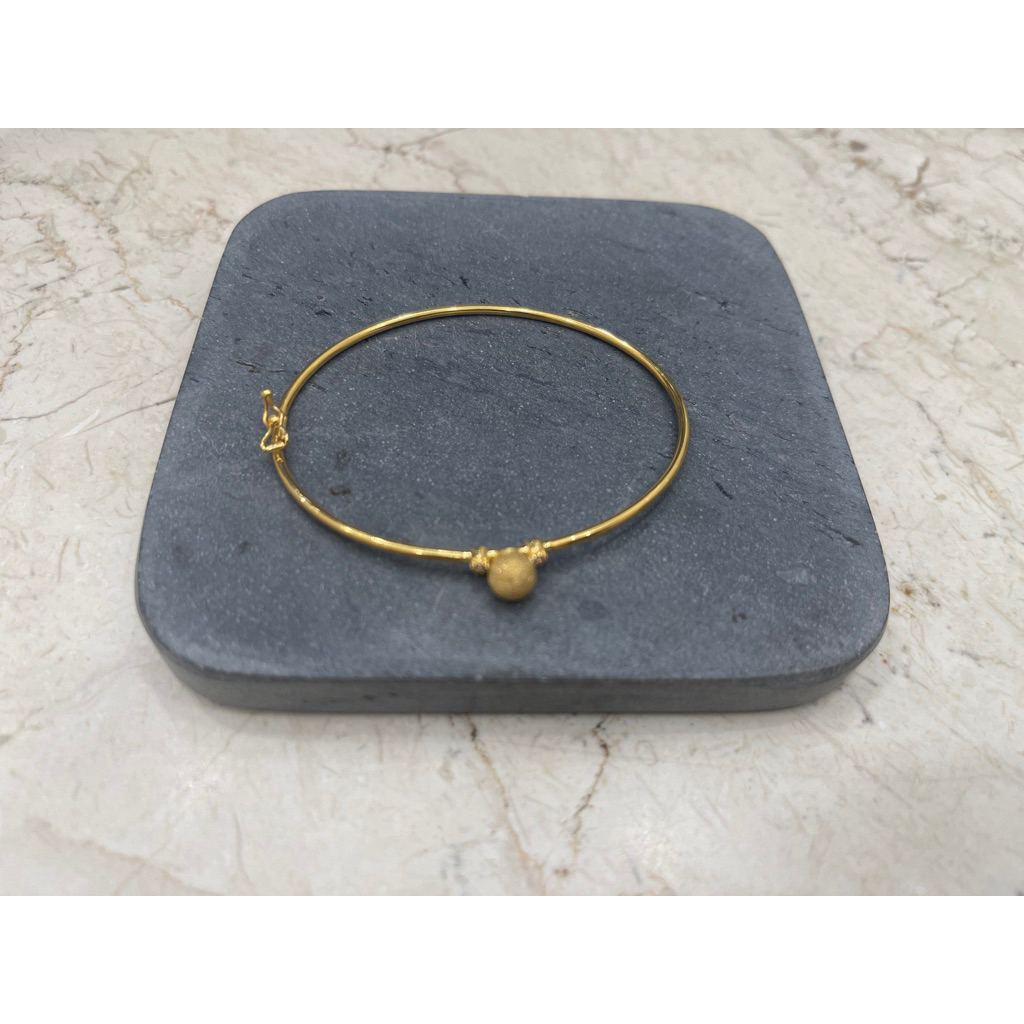 gelang wanita minimalis model bola doff emas asli kadar 875