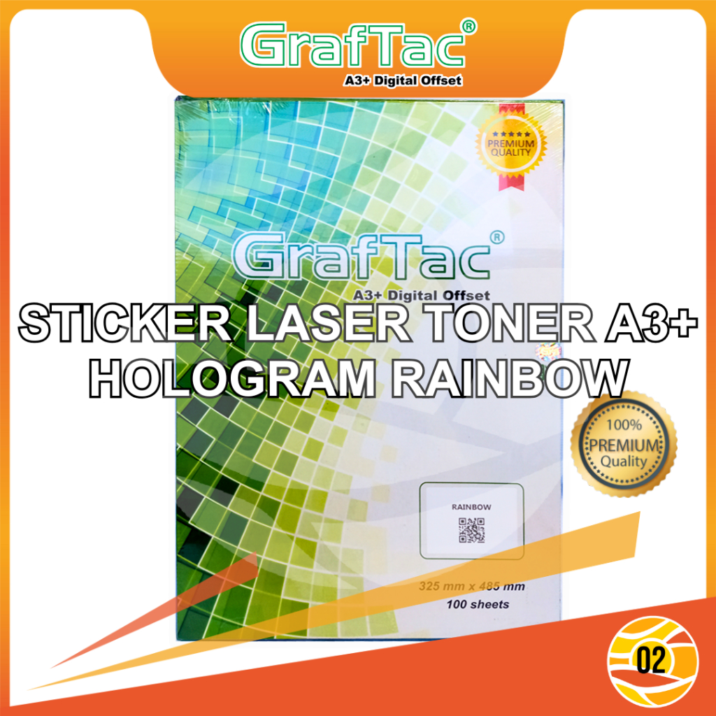 

Graftac Sticker Vinyl Hologram RainbowA3+ Stiker Digital Print Laser Anti Air Tidak Mudah Sobek PACK