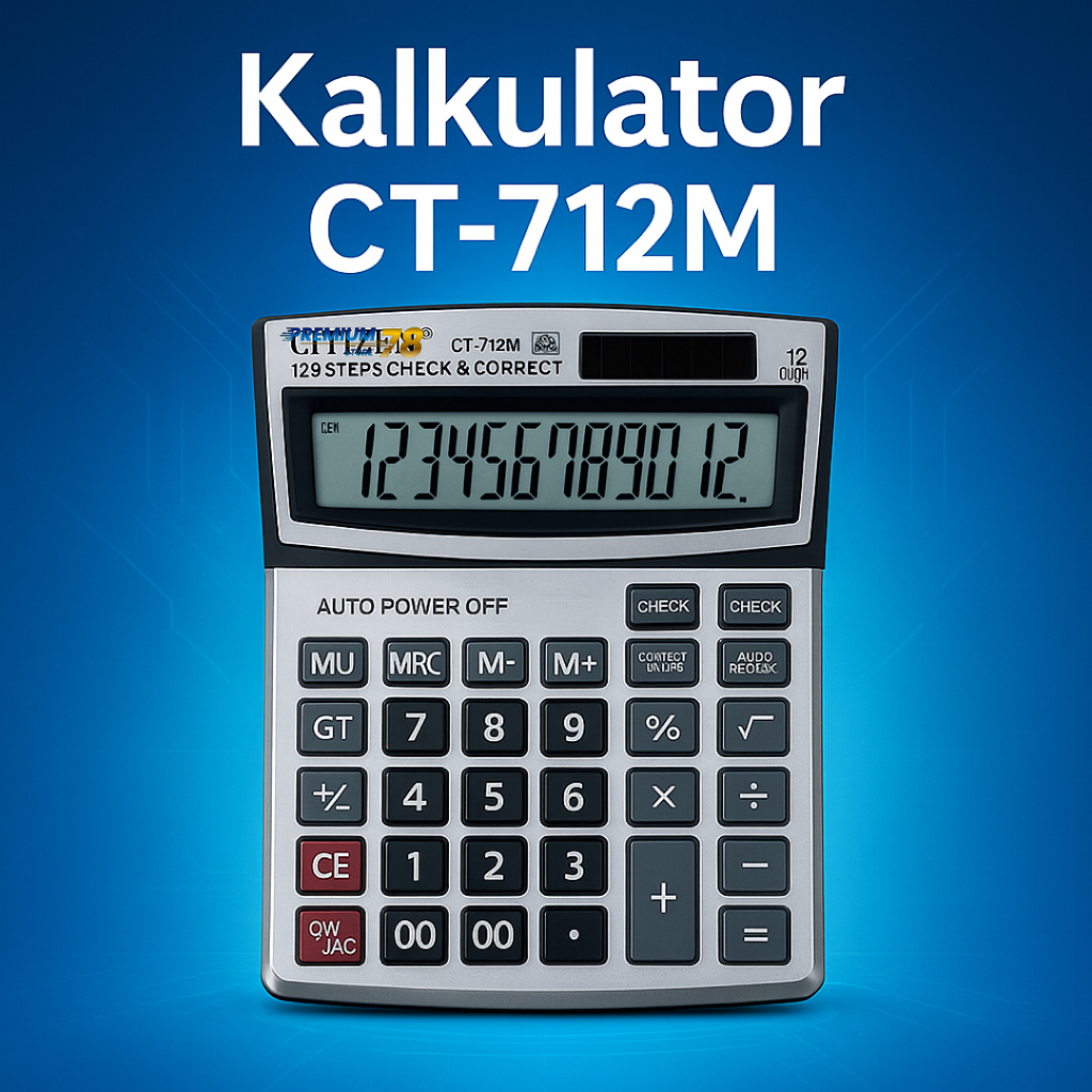 

Calculator CT-712M Kalkulator 12 Digit Energi Surya untuk Sekolah Kantor Dagang Bisnis - Dual Power