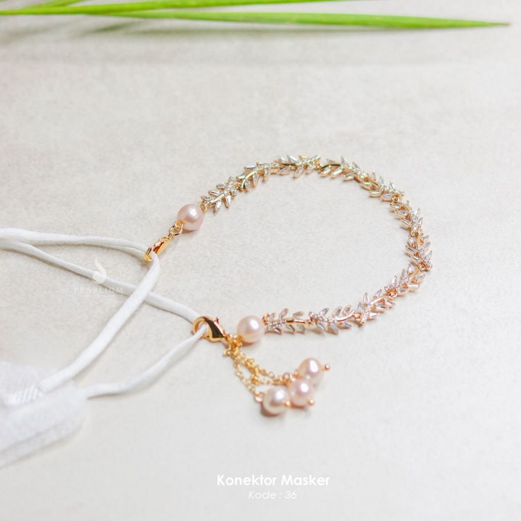 Konektor Masker Mutiara Asli Lombok Bersertifikat, Konektor Mutiara, Konektor Hijab