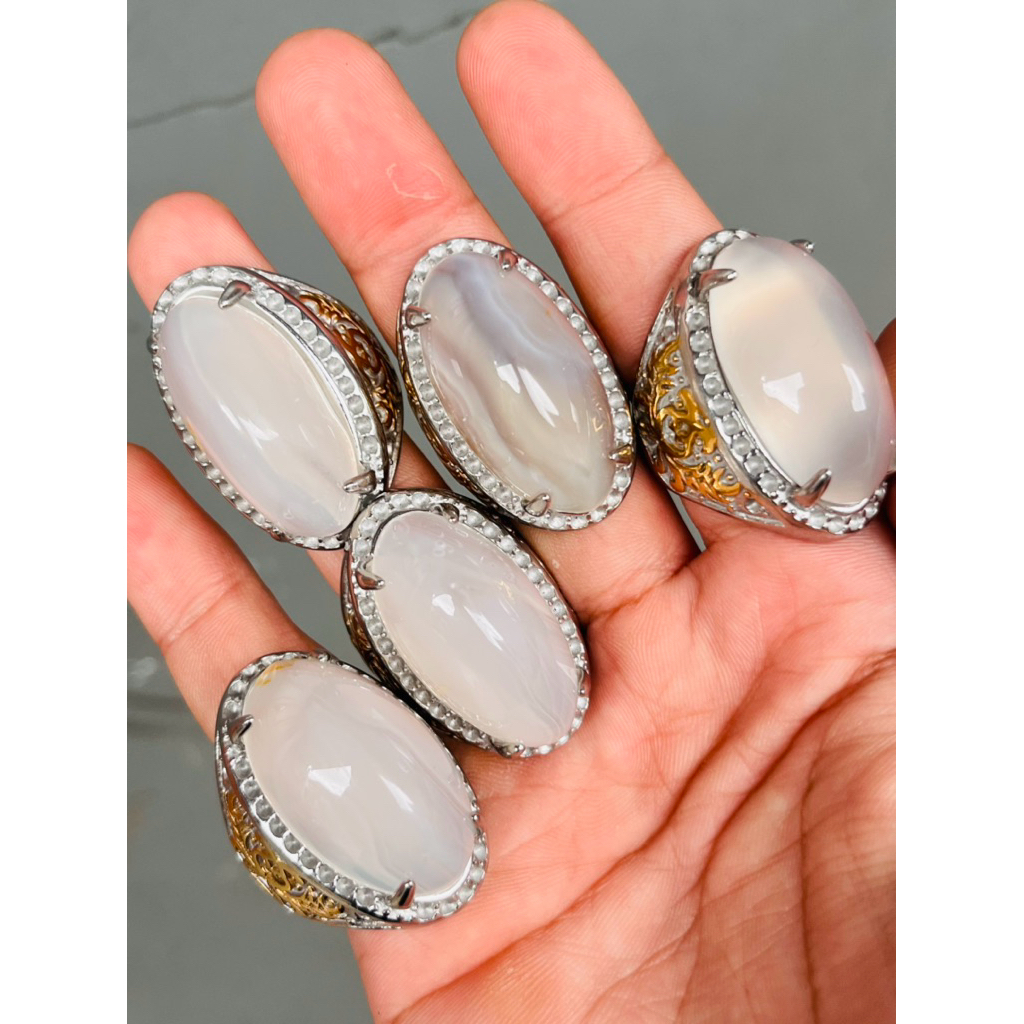 Cincin batu akik pandan sutra model pandan top clean