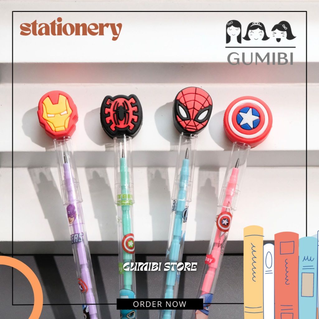 

PENSIL SUSUN AVENGERS LOGO PENSIL 2B PENSIL BENSIA PELURU SAMBUNG PENSIL SUPER HERO SPIDERMAN IRONMAN CAPTAIN AMERICA LUCU TERMURAH PENSIL SUSUN ANAK COWOK GUMIBI STORE