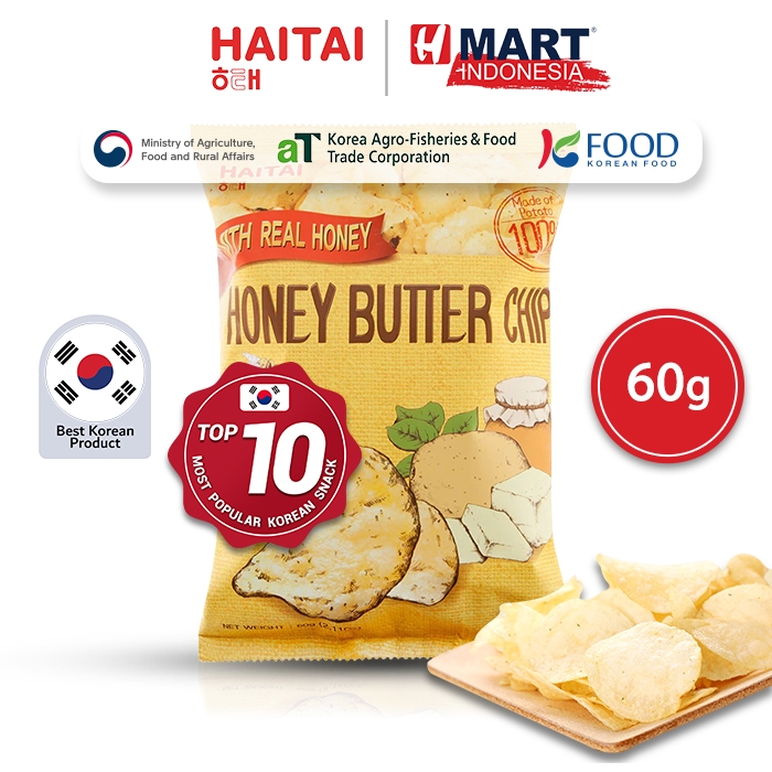 

Honey Butter Chip - Keripik Kentang Korea Rasa Madu Mentega 60g