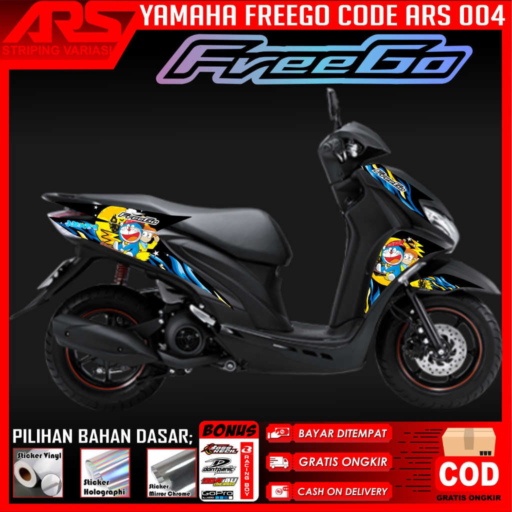 Striping Lis Body Motor YAMAHA Freego 2022 Sepasang Standar Full Set VARIASI DORAEMON ARS 004