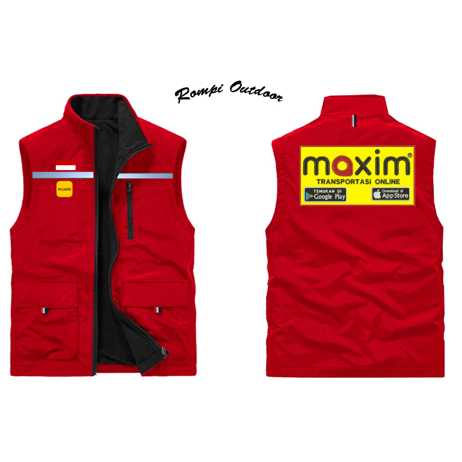 Rompi Jaket MAXIM Transportasi Online | Vest Rompi Outdoor | Rompi Bodyvest Custom MAXIM | Rompi Dri