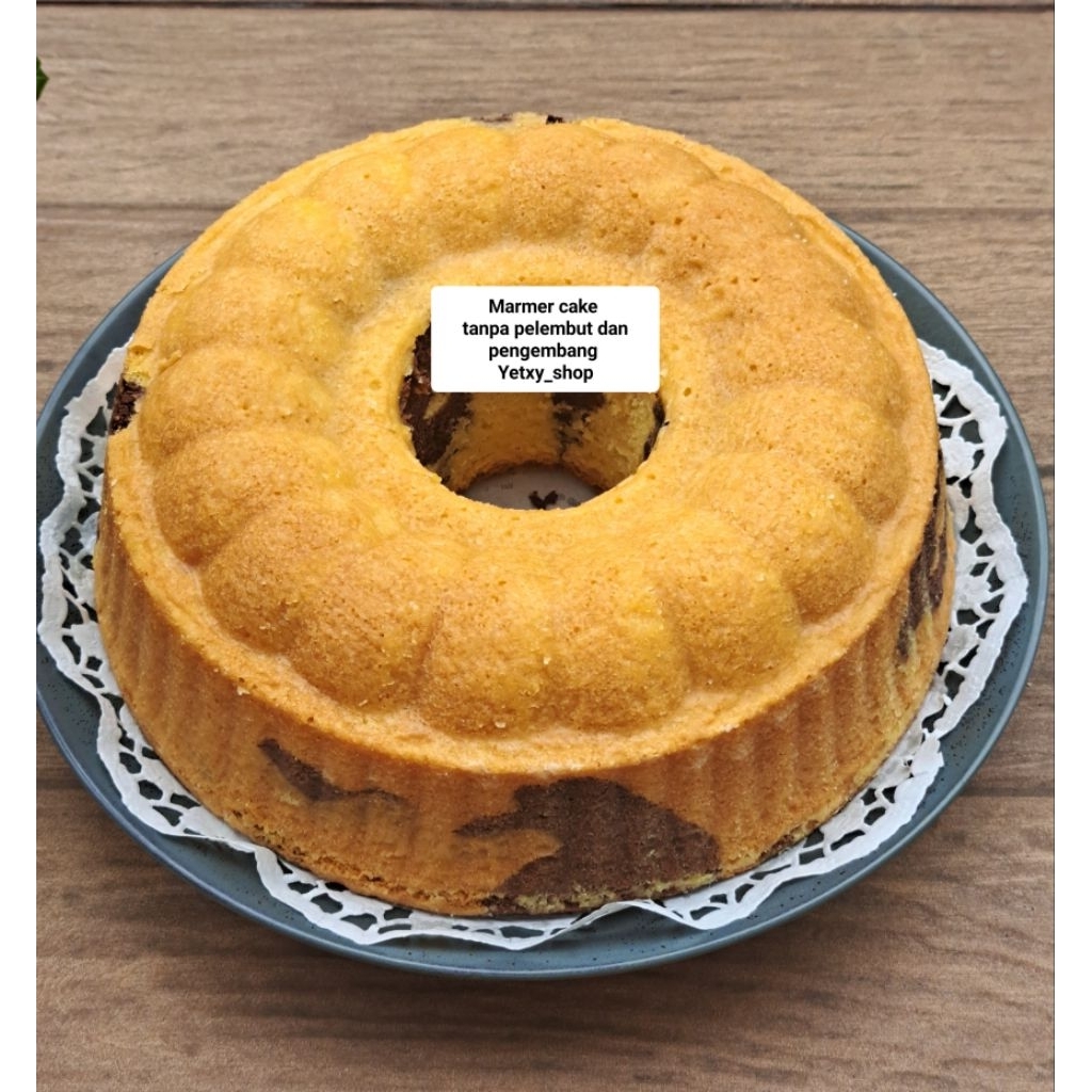 

Marmer cake/bolu jadul tanpa pengembang, pelembut dan pengawet .