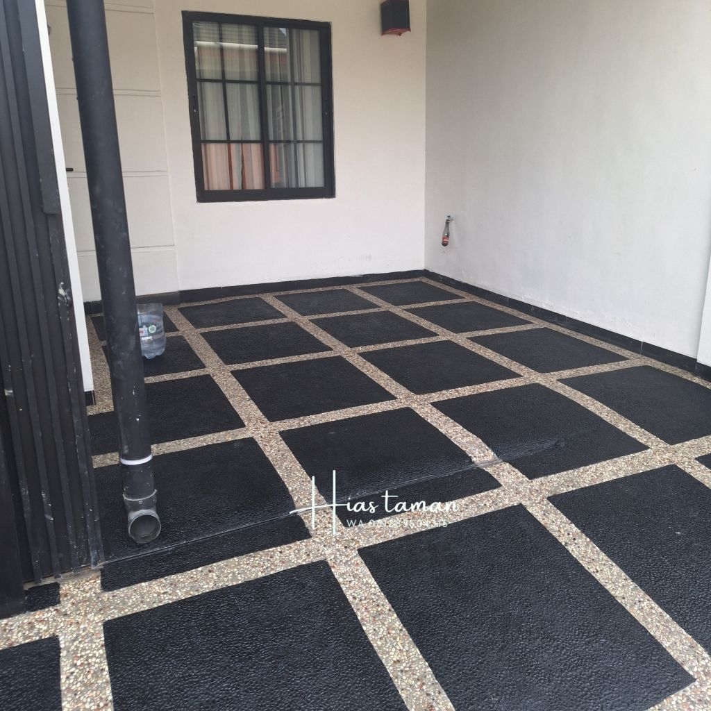 lantai garasi batu sikat batu alam