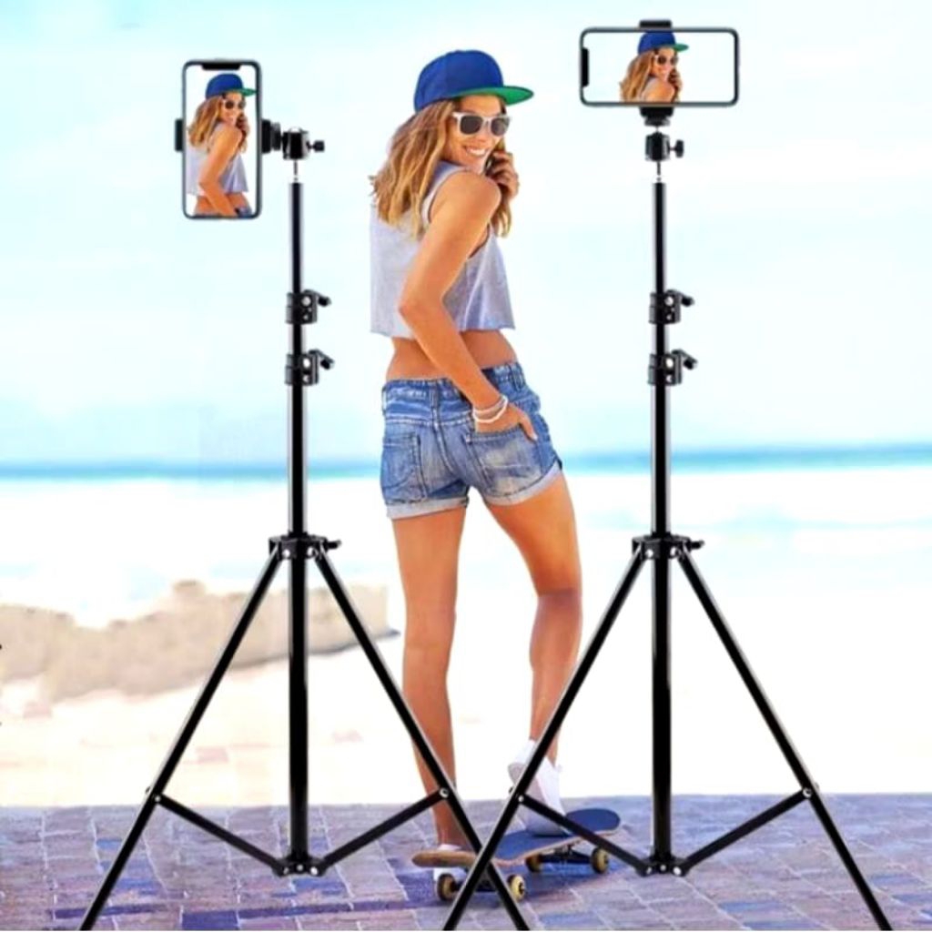 Tripod Handphone 2 Meter Bonus Holder + Ballhead Tripod Konten Sosmed Video Tripod Panjang