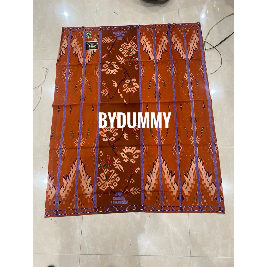 Sarung Goyor Halus Samarinda merk JNH harum motif kembang warna cokelat bata grosir murah
