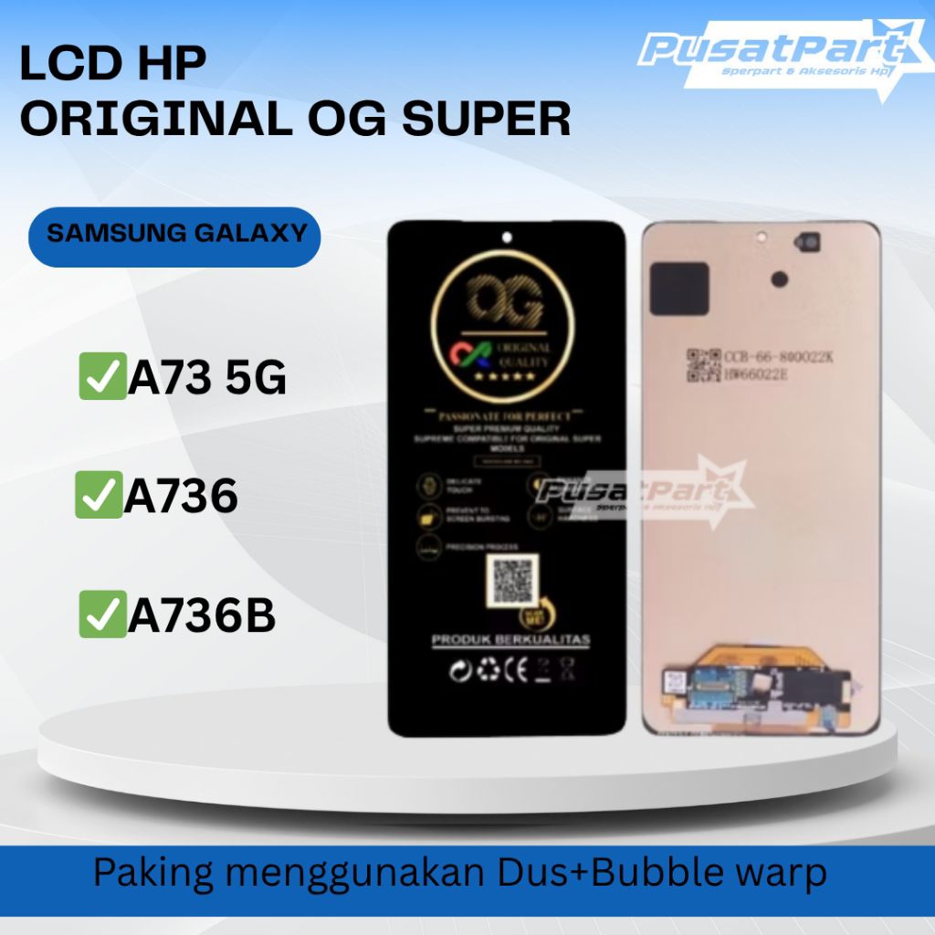LCD+TS SAMSUNG GALAXY  A73 5G/A736/A736B BLACK ORI SIZE OG OLED (FINGERPRINT)