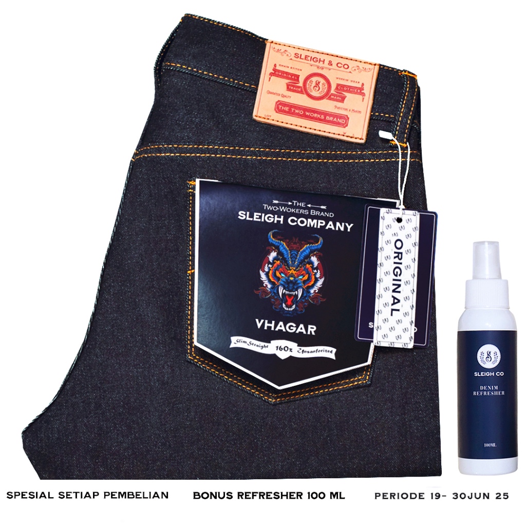 Sleigh & Co - Vhagar 16oz Pants Denim Selvedge Accent - Extra Black Indigo