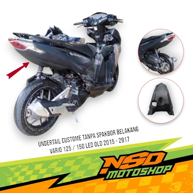 Undertail Custome Tanpa Spakbor Untuk Vario Led Old Vario 125/150 Led 2015 - 2017 Undertail Custome