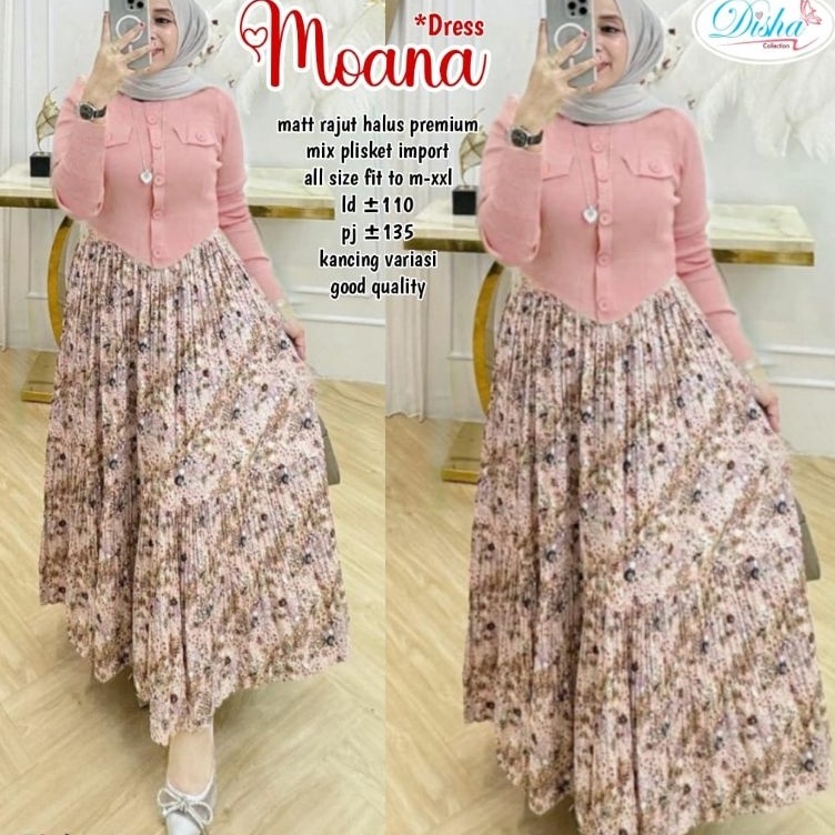 KODE L24K DRESS BAHAN RAJUT HALUS MIX PLISKET IMPORT VIOLA QUEEN MAXI by dans