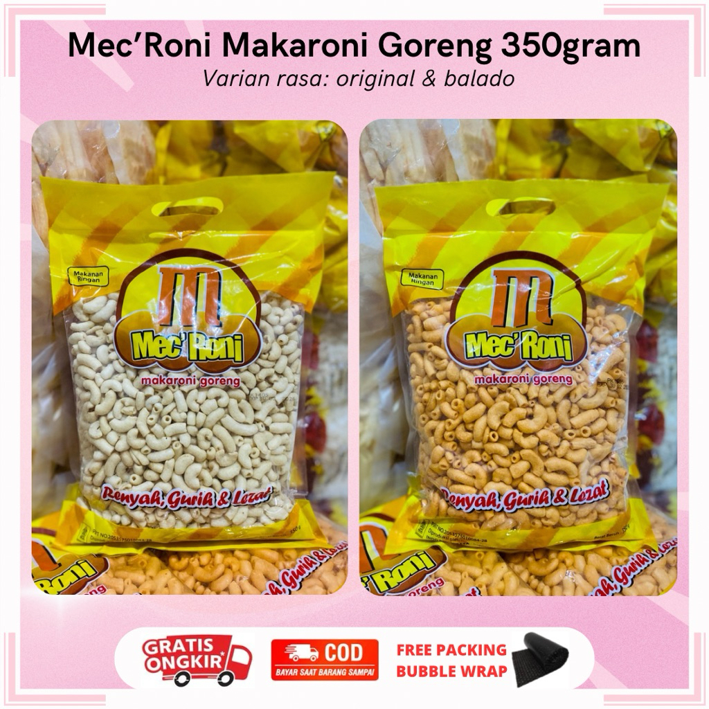 

MEC'RONI MAKARONI GORENG 350GRAM | MEC'RONI ORIGINAL & BALADO