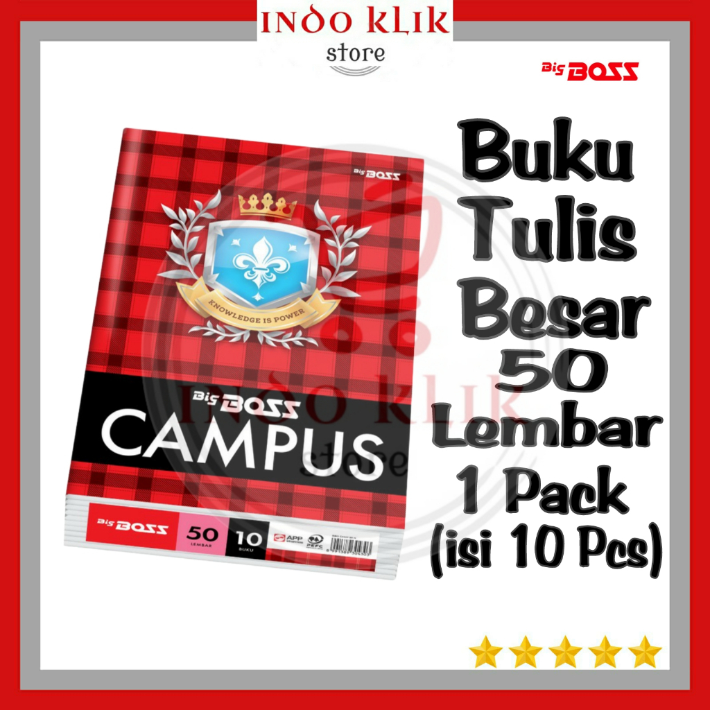 

Buku Tulis Big Boss Campus 50 Lembar / Buku Besar Bigboss Campuss Lbr / Buku B5 50 Lmbr