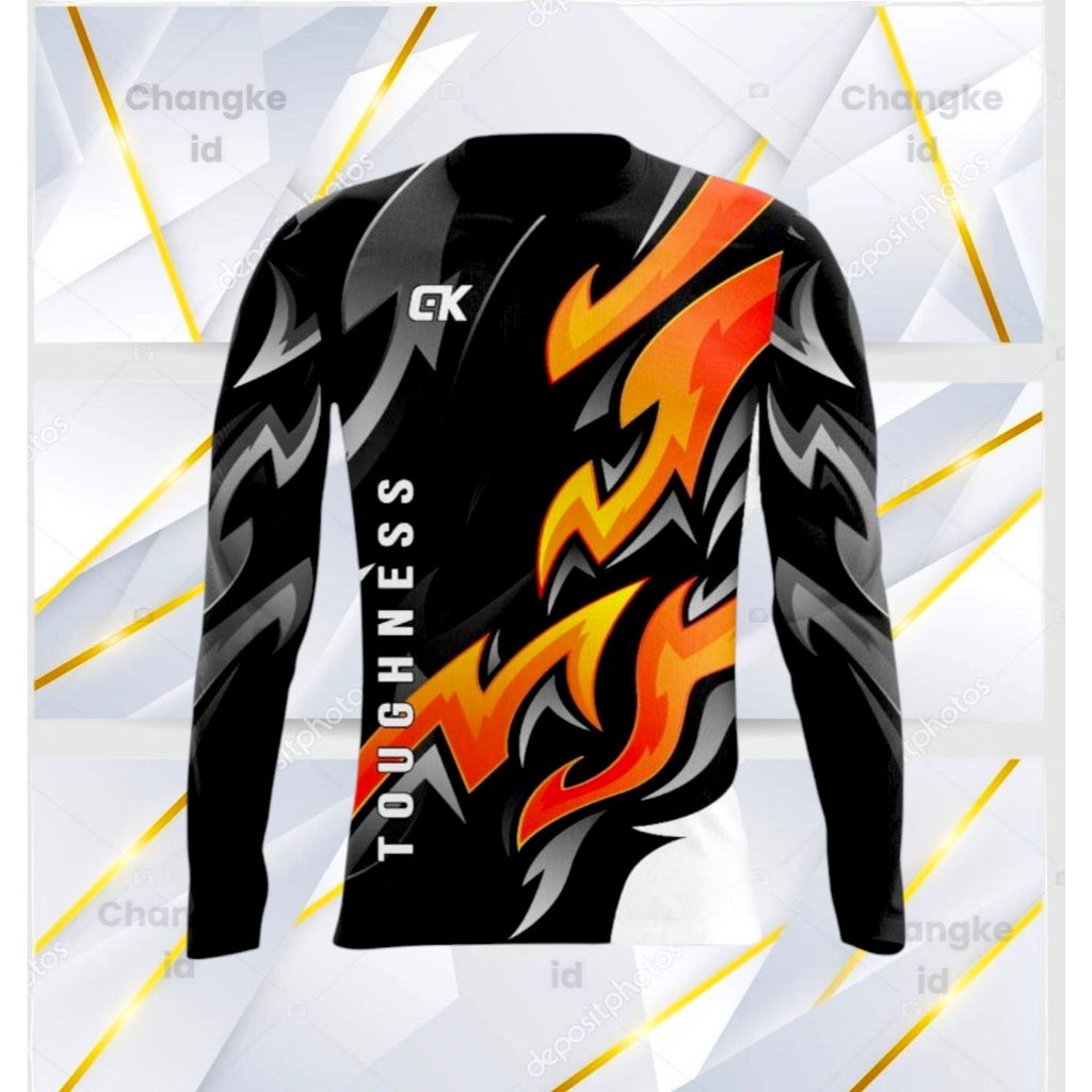 Kaos Atasan Kaos Olahraga Panjang Jersey Lengan Panjang Jersey Lengan Panjang Gowes pemancing Pria B