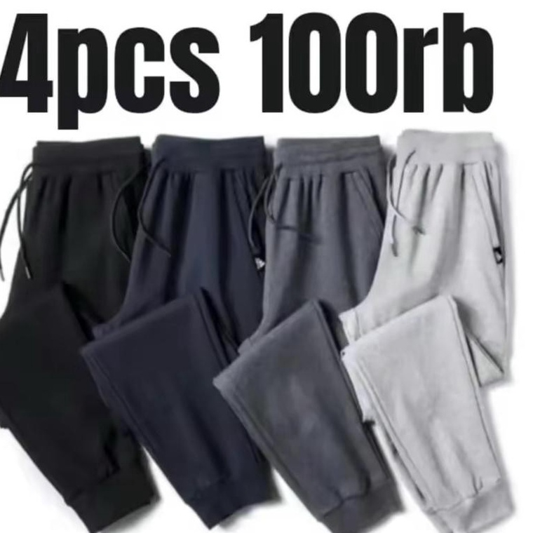 KODE D38U 9RIBU DAPAT 4 PCS PAKET HEMAT CELANA JOGGER POLOS BABYTERY CELANA PANJANG PRIA CELANA TRAI