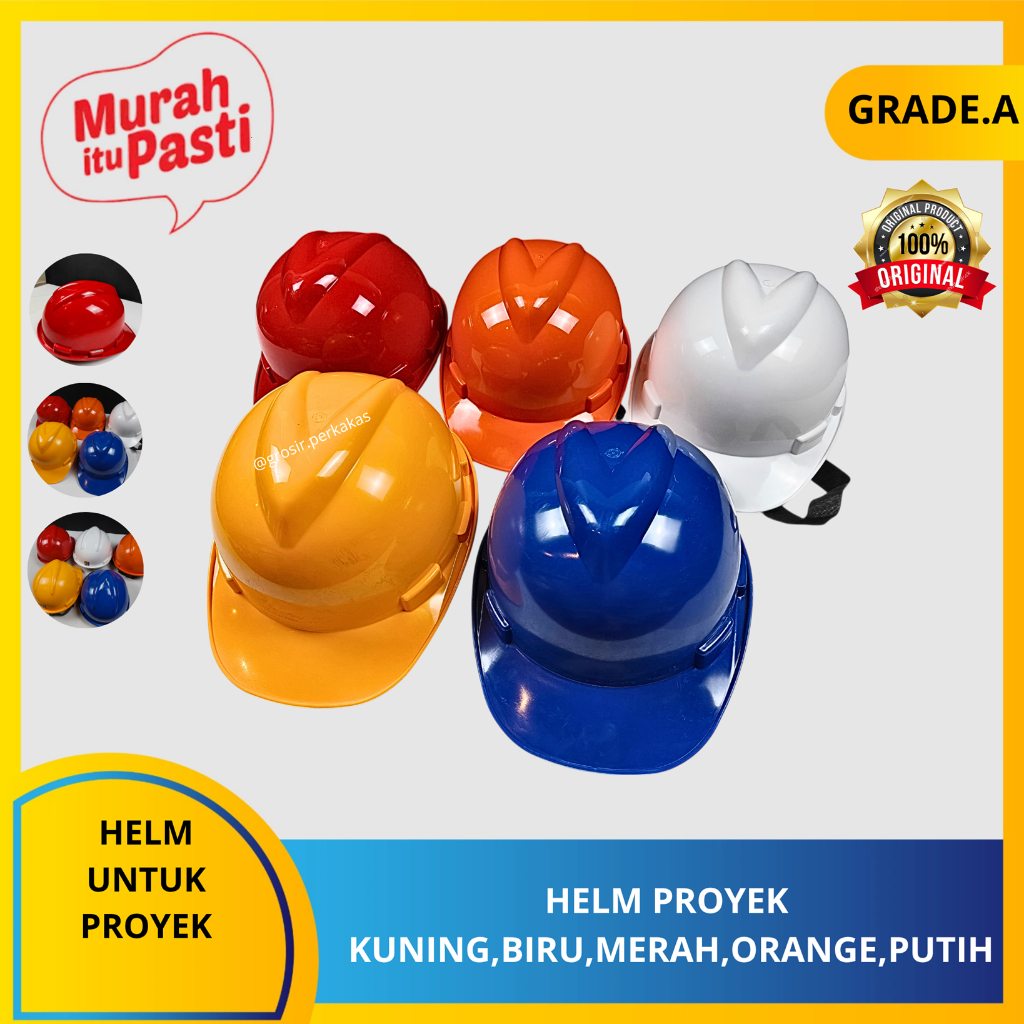 HELM PROYEK kuning,putih,biru safety helmet helm safety. [A][#HELM]