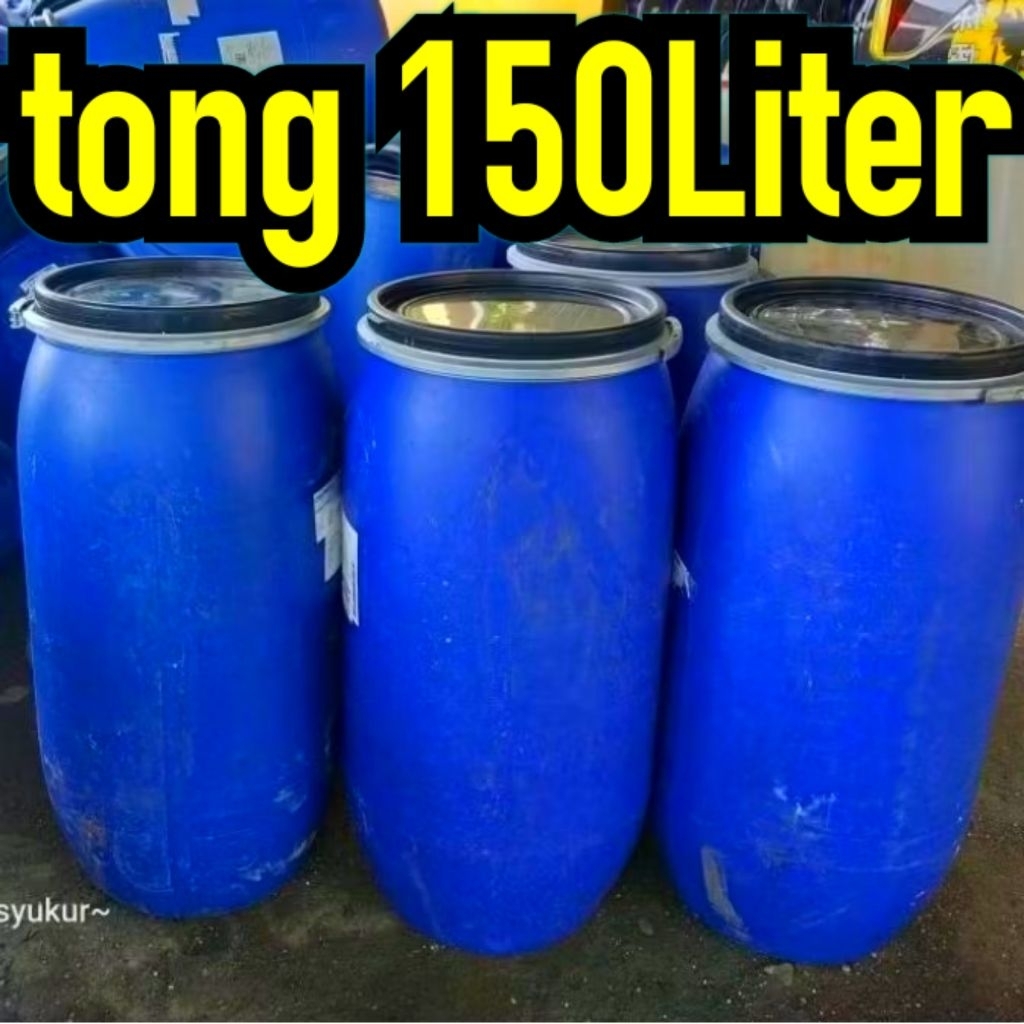tong plastik 150Liter.drum plastik 150liter klem tutup komplit siap pakai.tandon air  fermentasi dan