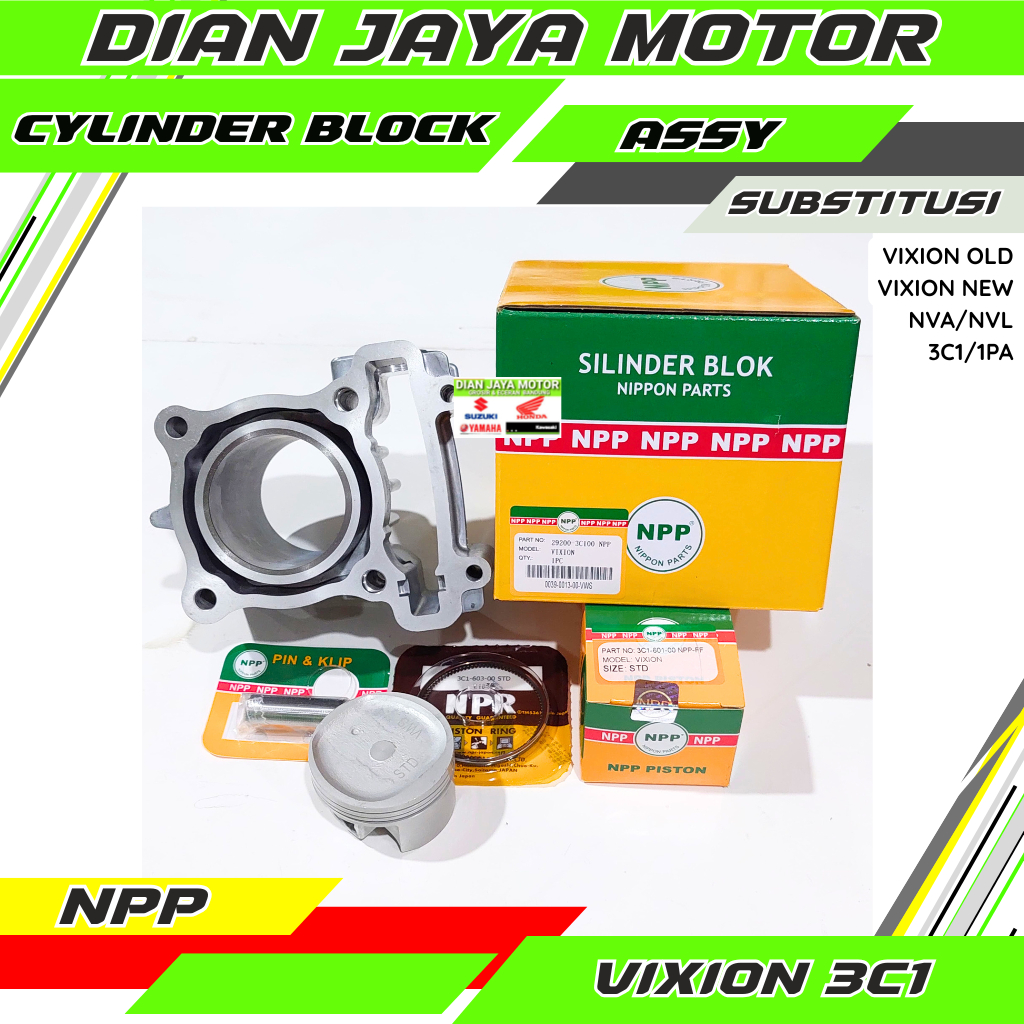NPP Boring kit Blok seher set piston Vixion 3C1 1PA Vixion new NVA NVL Cylinder block assy Yamaha Vi