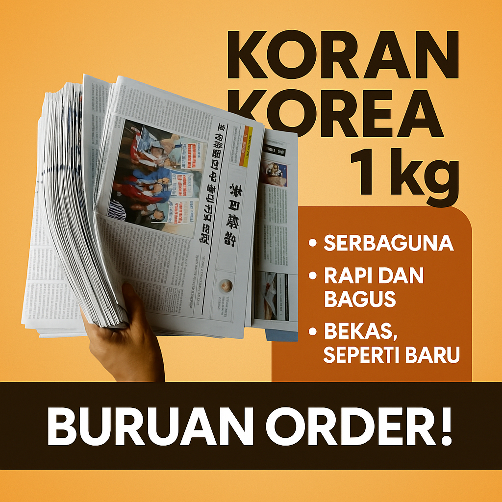 Koran Korea Bekas 1 kg – Bersih & Rapi | Cocok untuk Pembungkus / Kerajinan