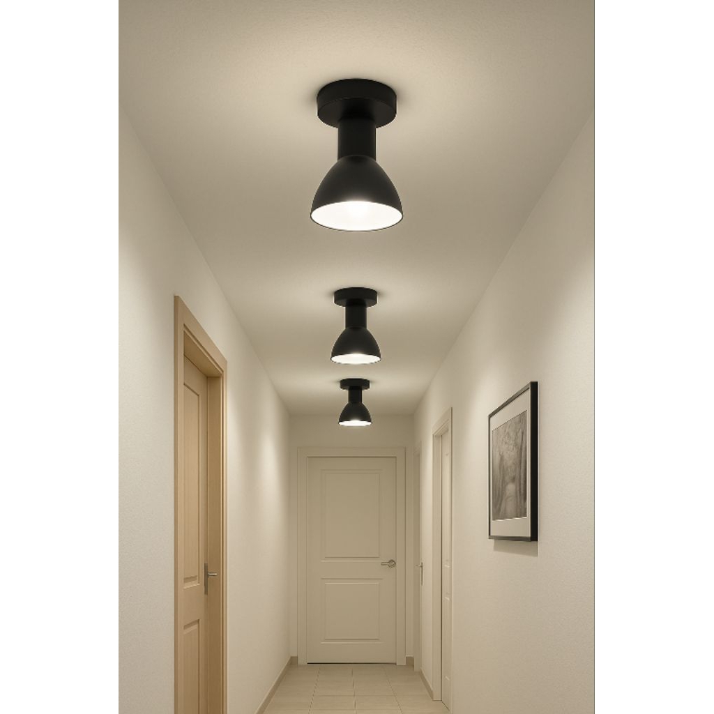 lampu plafon lampu kamar mandi koridor kap besi tebal fitting keramik yl 217