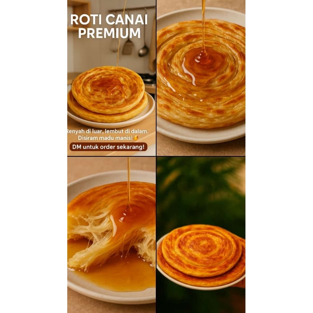 

ROTI MARYAM / ROTI MARIAM/ROTI MARIYAM/ROTI CANE /ROTI CANAI original isi 10 pcs diameter 10-+ frozenfood /frozen/roti canai/roti konde original