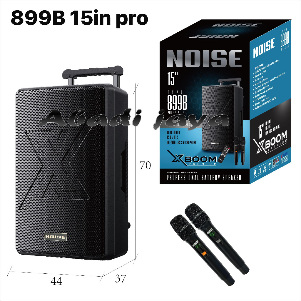 Speaker Portable Wireless Noise 899 B PRO X Boom Original 15 inch Bluetooth