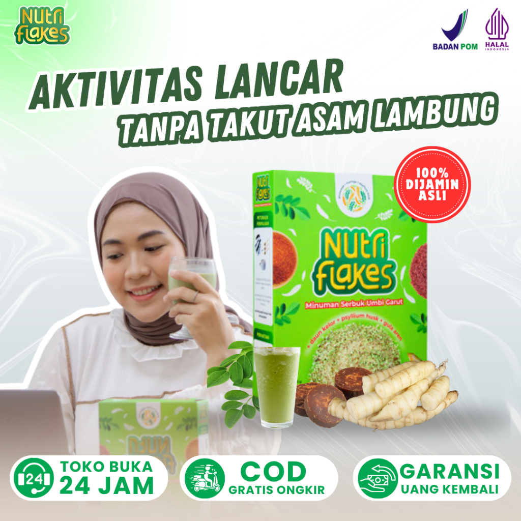 

Nutriflakes -100% Mengatasi Asam Lambung, Gerd dan Maag 1 Box 280gr