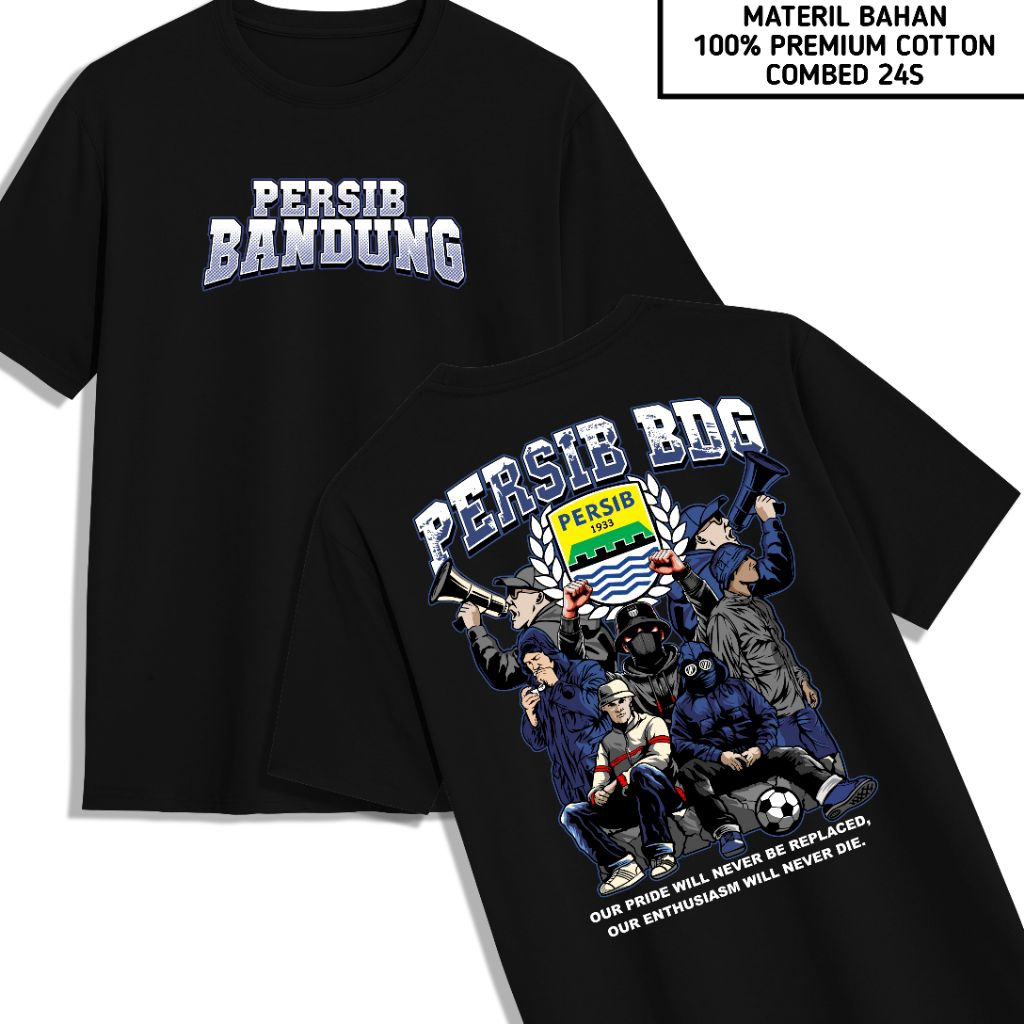 Baju Kaos Persib Keren Premium Katun Combed 24s - Kaos Bobotoh Persib Keren Terbaru - Kaos Keren Vik