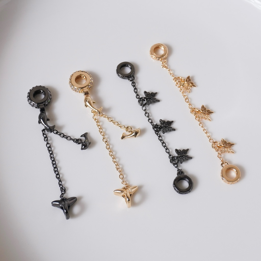 rantai juntai gelang DIY spacer manik mute bahan cooper gold plated charm