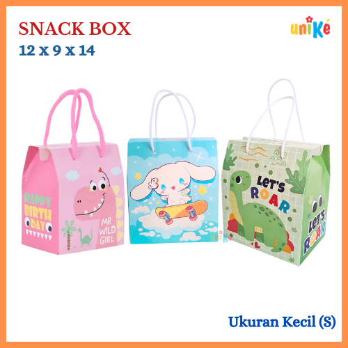 

Kotak SNACK BOX Ulang Tahun / Gable Box Tali Motif Bingkisan Hampers Ulang Tahun Anak