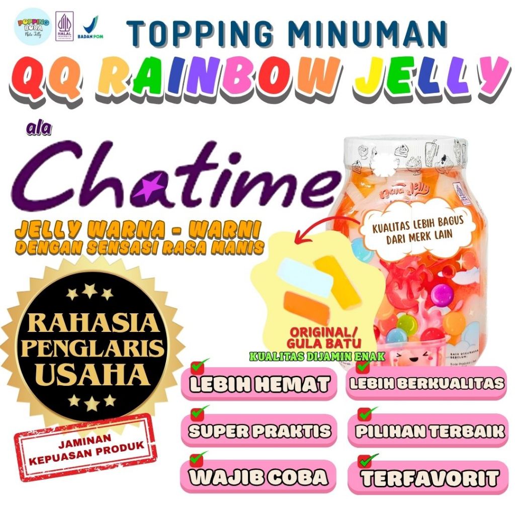 

QQRainbowJellyKonyakuToppingMinumanPerpaduan ULTRA MILK Susu UHT Original - Rainbow Jelly Original 500 Gram | Cocok Untuk Semua Jenis Minuman