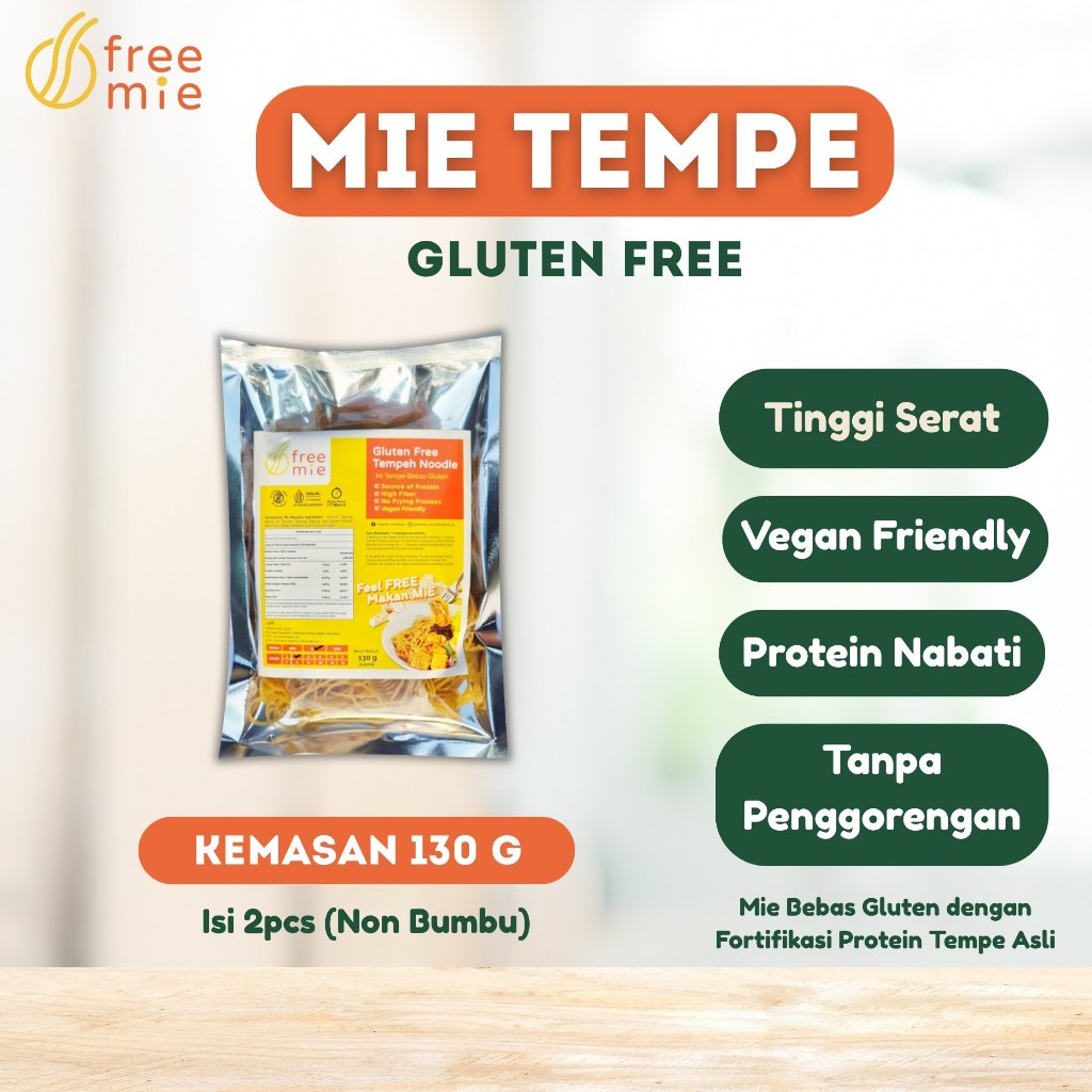

Freemie Tempe Gluten Free 130g (2 porsi)~ Mie Tinggi Serat ~ Pasta Vegan Friendly ~ Spagetti